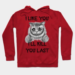 Funny Horror Cat Saying I Like You I'll Kill You Last Hoodie